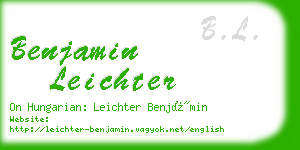 benjamin leichter business card